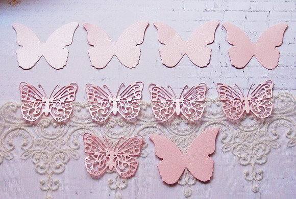 Recortes para Scrapbooking Borboletas - 10 un - Rosa