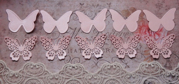 Recortes para Scrapbooking Borboletas - 10 un - Rosa