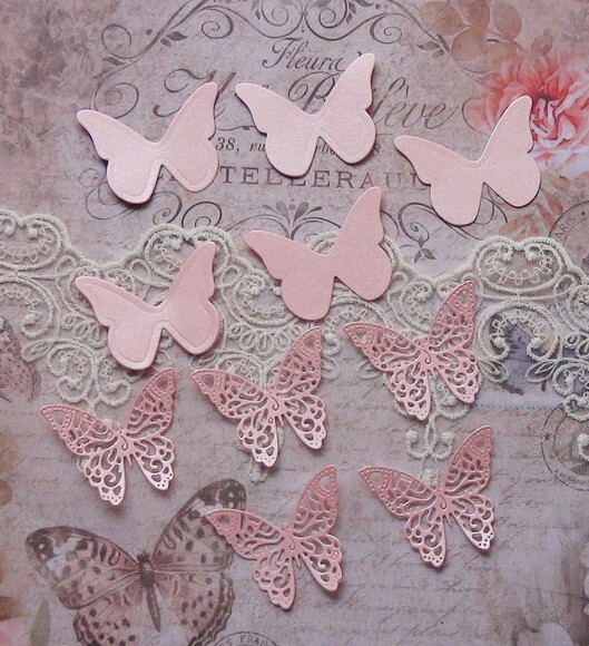 Recortes para Scrapbooking Borboletas - 10 un - Rosa