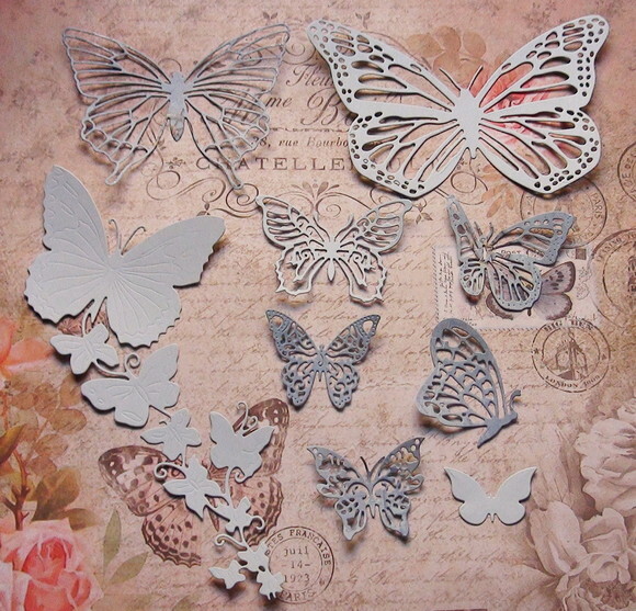 Recortes para Scrapbooking Borboletas Azul Bebe - 09 Un.