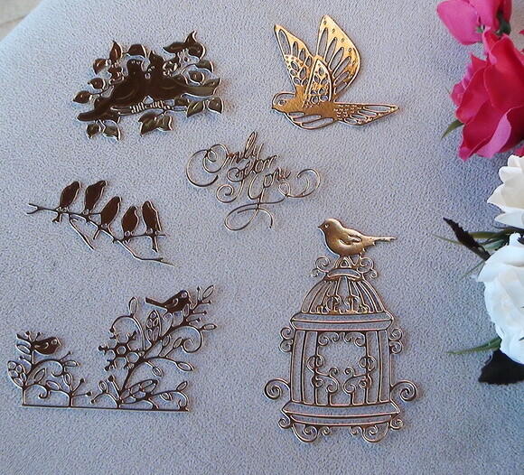 Recortes para Scrapbooking Pássaros - 6 Unidades.