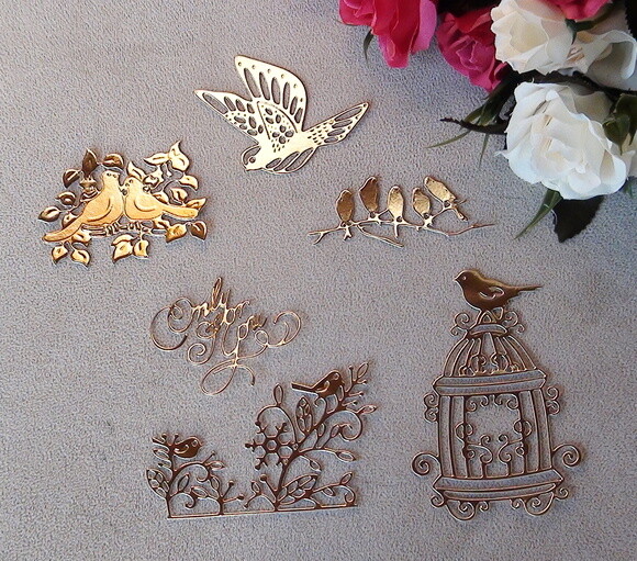 Recortes para Scrapbooking Pássaros - 6 Unidades.