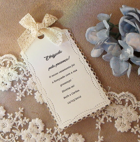 Tag - obrigada pela Presença Casamento - 10 un