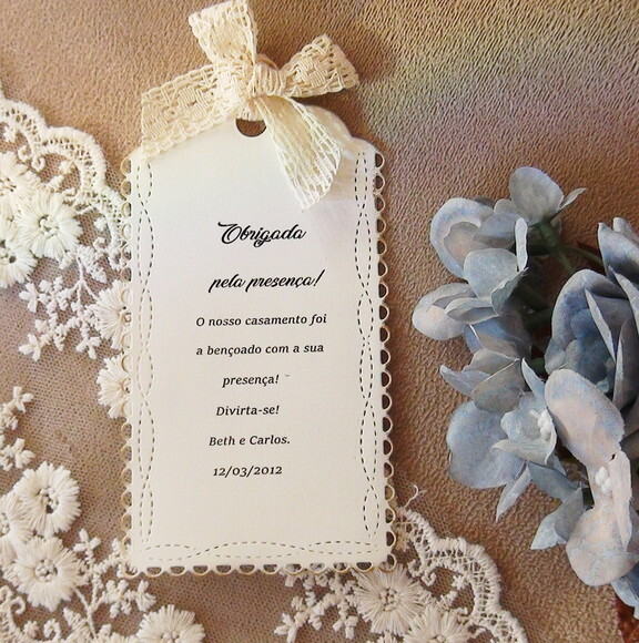 Tag - obrigada pela Presença Casamento - 10 un