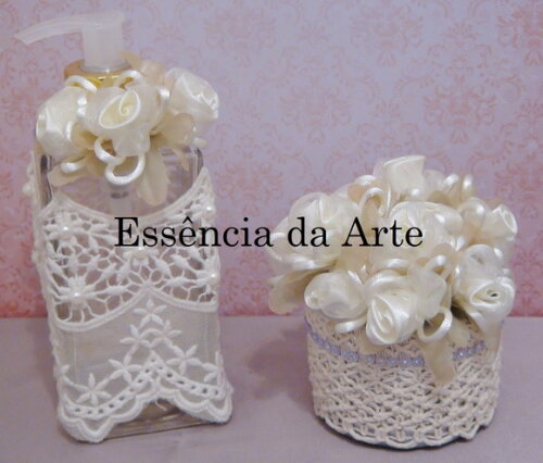 2 Buques Em Cetim E Organza - Ivory