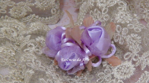 2 Buques em Cetim e Organza - Roxa