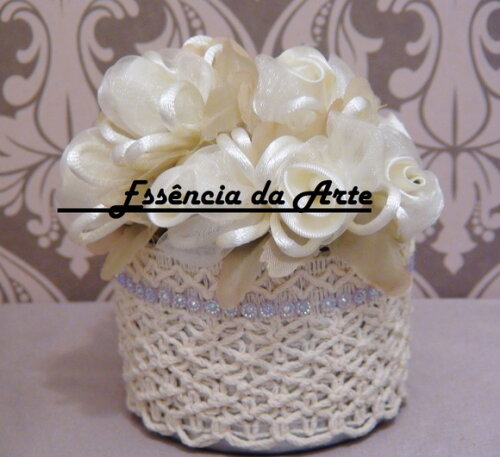 2 Buques Em Cetim E Organza - Ivory