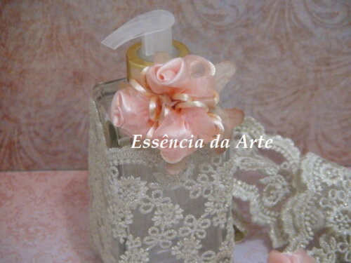 2 Buques Flor Em Cetim E Organza Pêssego