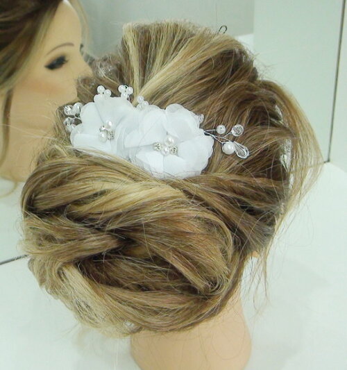 Arranjo para Cabelo de Noivas - 1 Unidade - Branco
