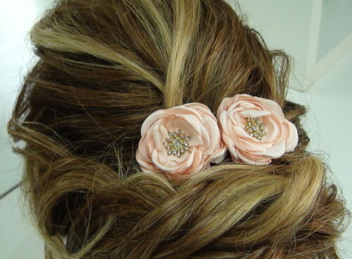 Arranjo para Cabelo de Noivas - 1 Unidade - Pêssego