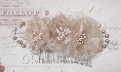 Arranjo para Cabelo de Noivas - 1 Unidade - Rosa Antigo