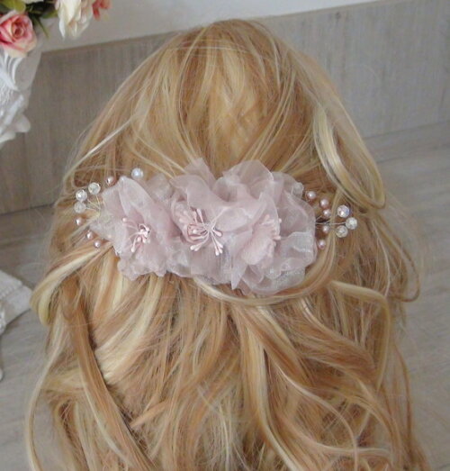 Arranjo para Cabelo de Noivas - 1 Unidade - Rosa Antigo