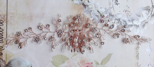 Arranjo para Cabelo de Noivas - Rose Gold - 1 Unidade