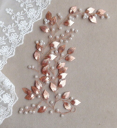 Arranjo para Cabelo de Noivas - Rose Gold - 1 Unidade