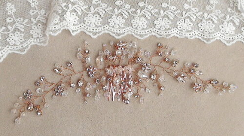 Arranjo para Cabelo de Noivas - Rose Gold - 1 Unidade