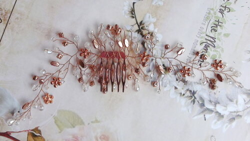 Arranjo para Cabelo de Noivas - Rose Gold - 1 Unidade