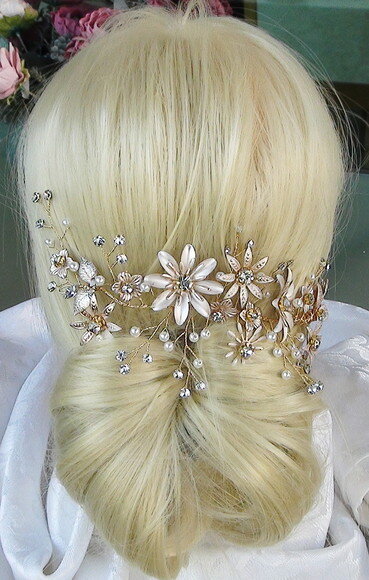 Arranjo para Cabelo de Noivas - Rosé Gold -01 un