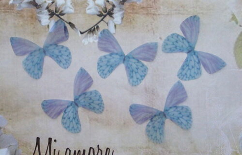 Borboleta em Organza - Lilás e Azul - 05 UN