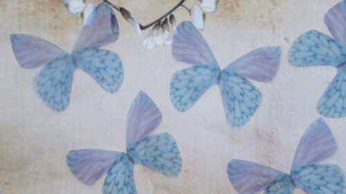 Borboleta em Organza - Lilás e Azul - 05 UN