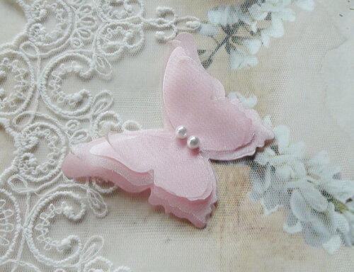 Borboletas em 3d Rosa - 7,5x5,5cm - 05 un