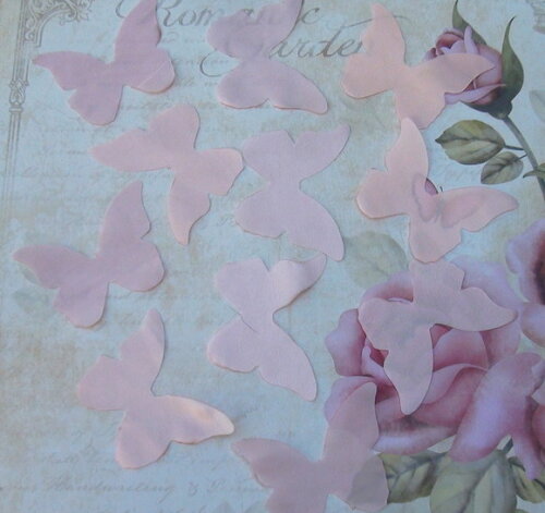 Borboletas em Cetim - 25 Un - 6,0x4,5cm - Rosa