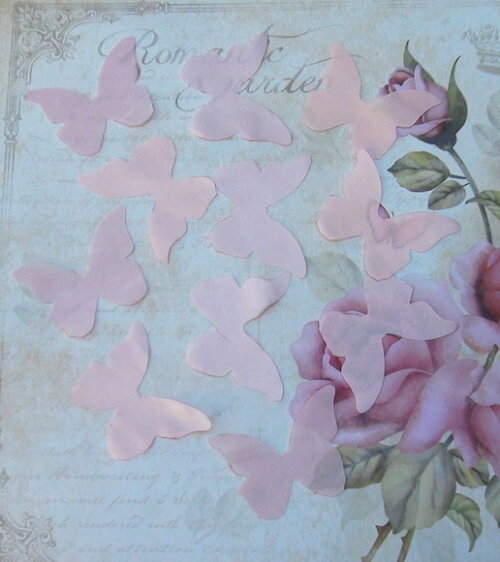 Borboletas em Cetim - 25 Un - 6,0x4,5cm - Rosa