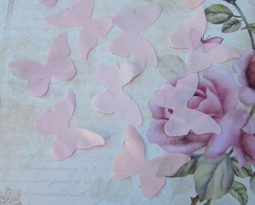 Borboletas em Cetim - 25 Un - 6,0x4,5cm - Rosa