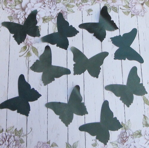 Borboletas em Cetim - 25 un - Verde Musgo - 6,5x6,0cm