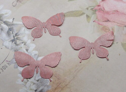 Borboletas em Cetim - 5x4 cm - Rose Terra - 25 un