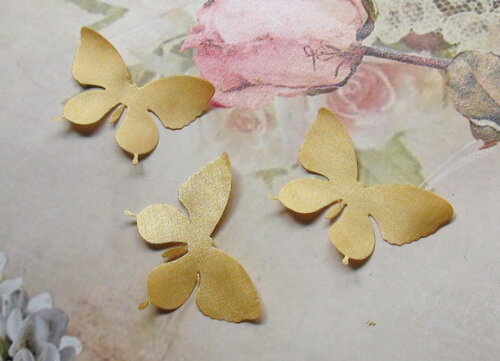 Borboletas em Cetim - 75 un -5x4 cm - Ouro