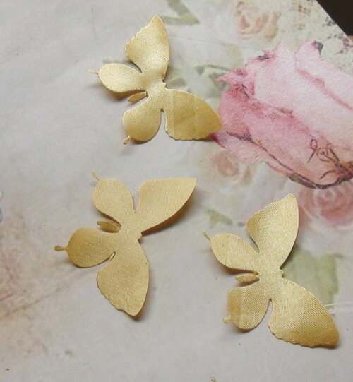 Borboletas em Cetim - 75 un -5x4 cm - Ouro