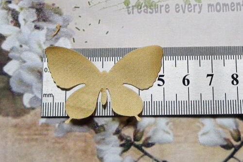 Borboletas em Cetim - 75 un -5x4 cm - Ouro