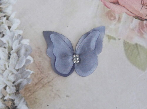 Borboletas em Cetim - Dupla Camada - 05 un - 5,5x4,0 cm