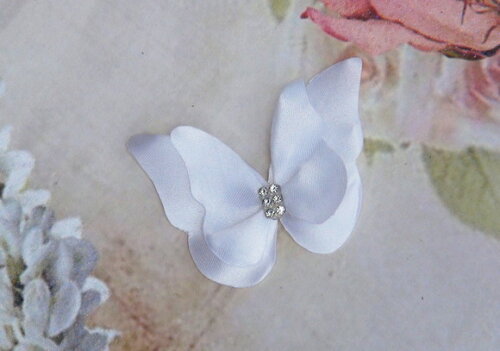 Borboletas em Cetim - Dupla Camada - 5,5x4,0cm - 05 Un.