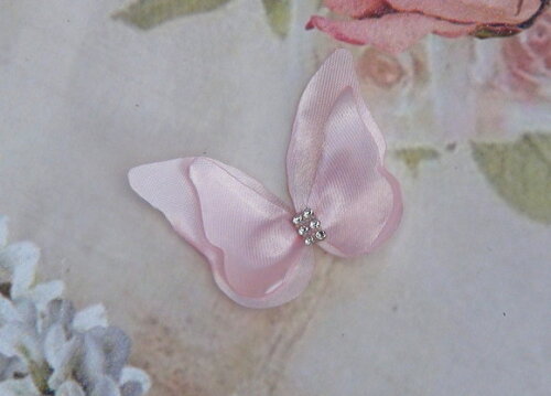 Borboletas em Cetim - Dupla Camada - 05 un - 5,5x4,0cm