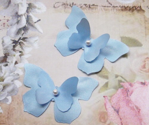 Borboletas em Cetim - Dupla Camada - 6x4cm - 05 un