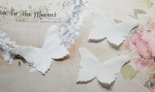 Borboletas em Cetim - Off White - 50 un - 7,5x5,5cm