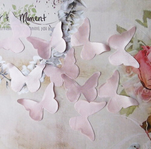 Borboletas em Cetim - Rosa - 25 un - 4,5x3,5cm