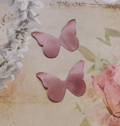 Borboletas em Cetim -100 un - Rose Queimado - 6,0 x 4,5 cm