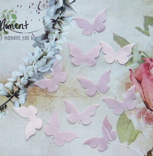 Borboletas em Cetim Rosa - 3,5x2,5cm - 50 un