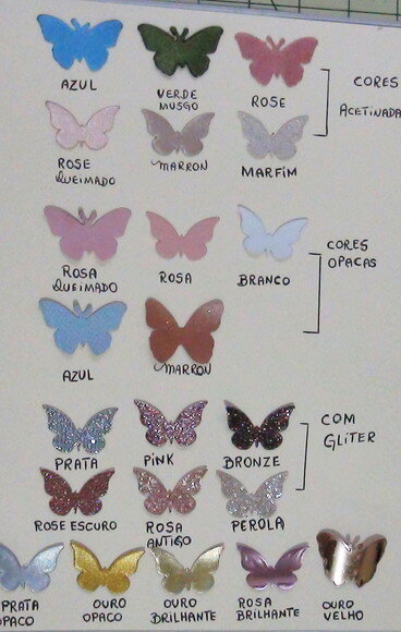 Borboletas em Couro Sintético - Prata - 20 un - 6,0x4,0cm