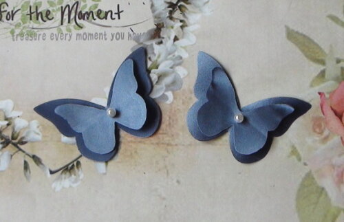 Borboletas em Dupla Camada - 05 un - 6,0 x 5,0cm