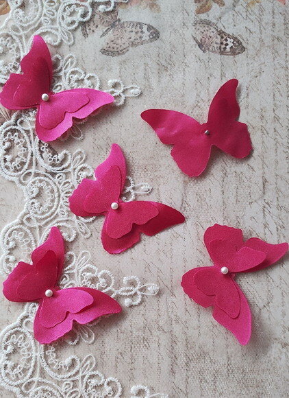 Borboletas em Dupla Camada - 10 un - 6,0 x 5,0 cm