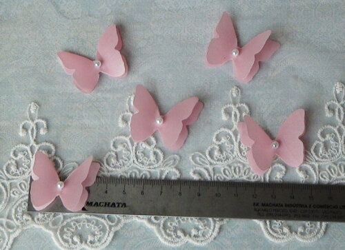 Borboletas em Dupla Camada - 15 un - 4,0 x 3,5cm