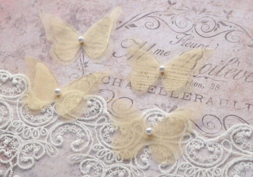 Borboletas em Organza - 20 un - Dupla Camada