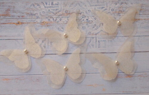 Borboletas em Organza Cristal Dupla Camada - 15 un