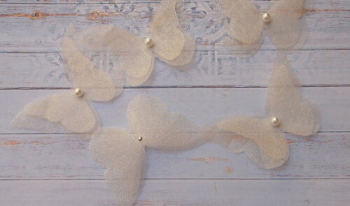 Borboletas em Organza Cristal Dupla Camada - 15 un
