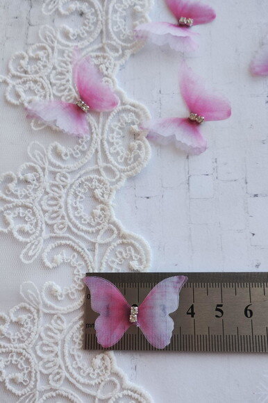 Borboletas em Organza Dupla Camada - 05 un