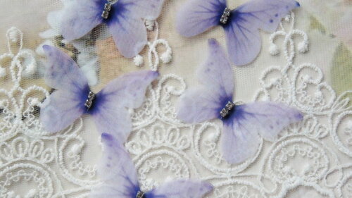 Borboletas em Organza Dupla Camada - 05 un