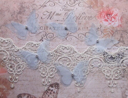 Borboletas em Organza Dupla Camada - 10 un